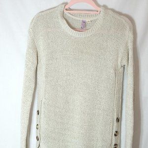Francesca's, Tan, Light-Weight Sweater with Buttons
